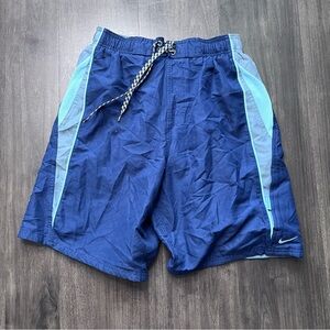 Nike Navy and Light Blue Swim Trunks Shorts
